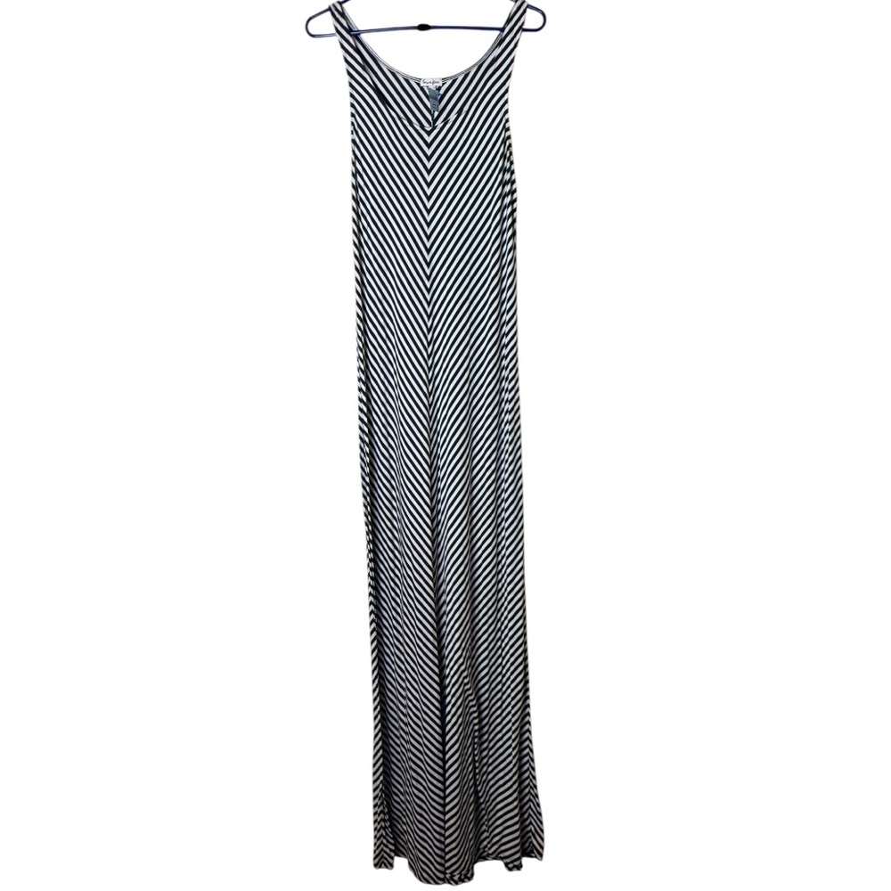 love, Fire XXL Black and White Chevron Maxi Dress
